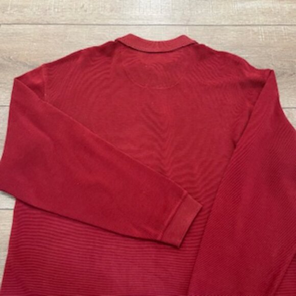 Tommy Bahama Burgundy Sweater Mens Large Long Sleeve Silk Polo - Picture 13 of 13
